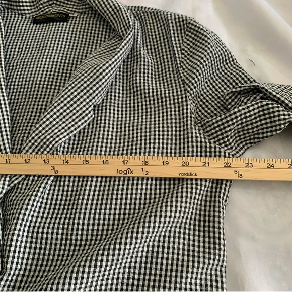 Requirements Black White Gingham Blazer 100% Cotton Pockets Single Button 18 - Picture 10 of 11